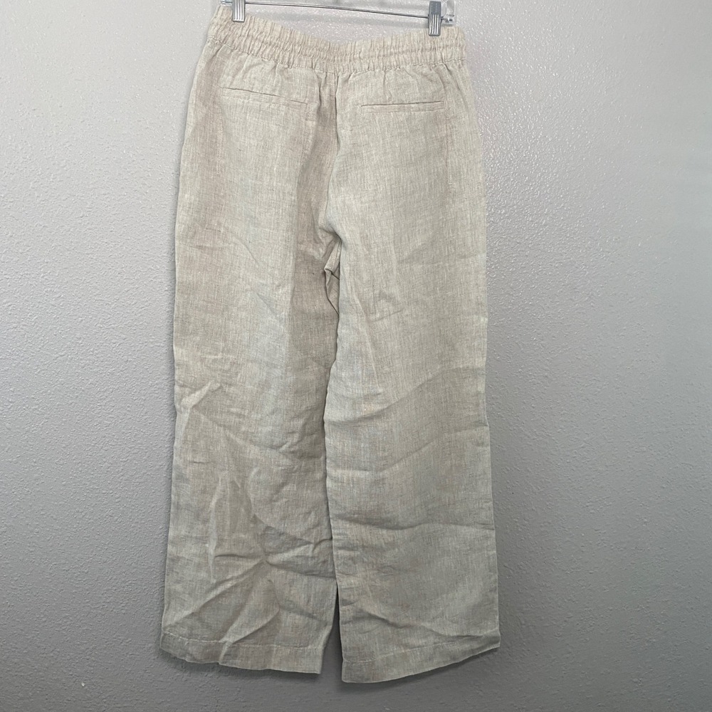 Athleta Retreat Linen High Rise Wide Leg Pant Medium Petite Lightweight Summer - Picture 3 of 6